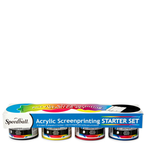 Speedball Acrylic Screen Printing Starter Set 4 x 4oz Jars